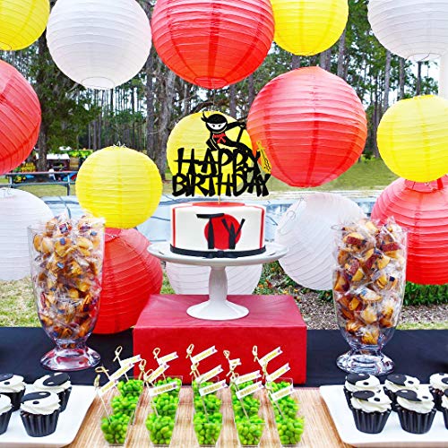 Glorymoment Ninja Cake Topper For Kids Birthday, Glitter Ninja Birthday Cake Toppers For Boys Bday Cake Decoration Decor, Happy Birthday Cake Topper For Ninja Theme Birthday Party (6.7’’ X 5.63’’) #TOP5