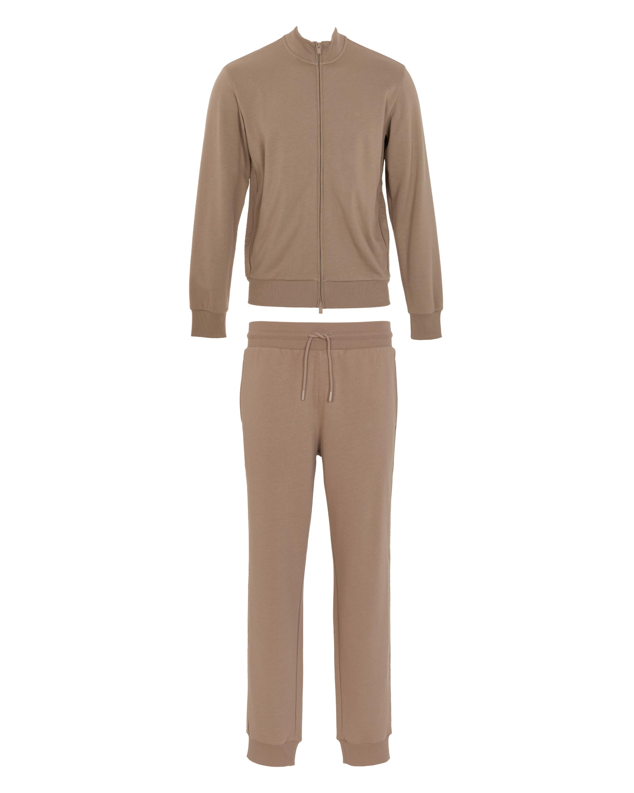 Emporio Armani MAN'S BASIC TERRY FULL ZIP TRACKSUIT SET BROWN M