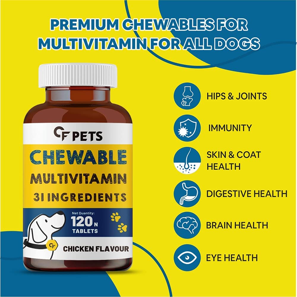 Buy CF Pets Chewable Multivitamin Tablets for Dogs with 23 Essential