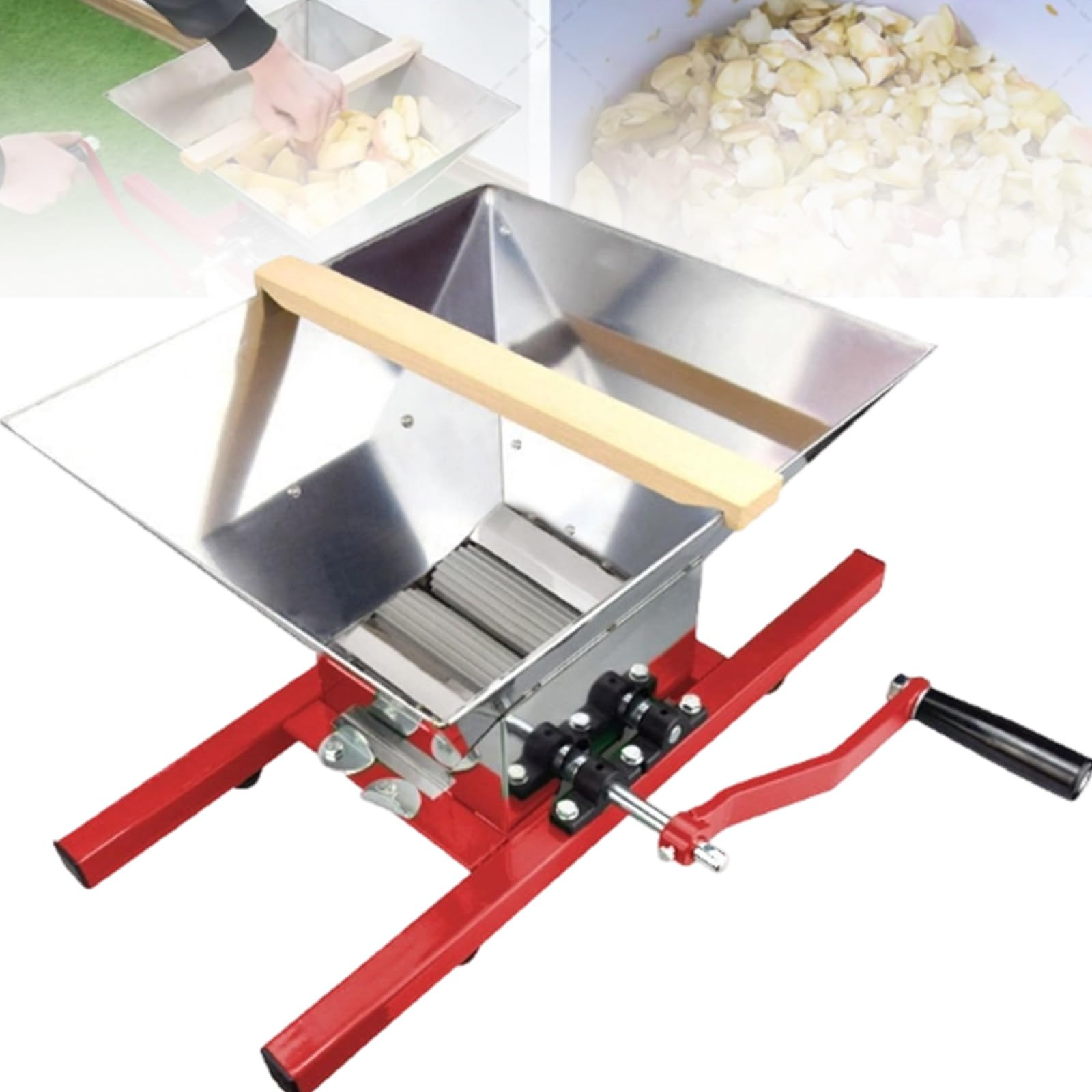 XygZythror Wine Classic Crusher, Portable Fruit Scratter Pulper For Wine And Cider Pressing, Manual Juicer Grinder Stainless Steel For Wine Cider Pressing Red