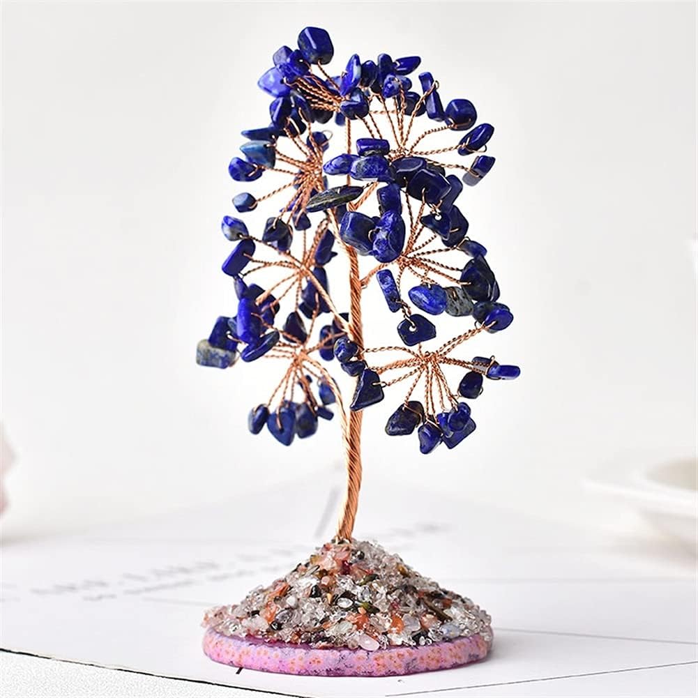 Health & Household Natural Amethyst Tree of Life Rock Mineral Specimen Agate Reiki Healing Home Decoration Ornaments Lucky Tree DIY Gifts Souvenir (Color : Lapis Lazuli, Size : 1pc)
