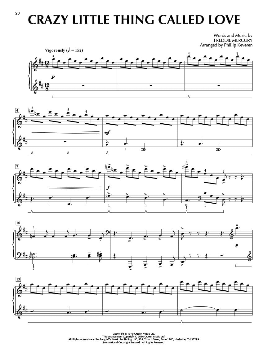 Queen Piano Solo: I grandi successi - Phillip Keveren Arrangiamenti classici | Livello intermedio