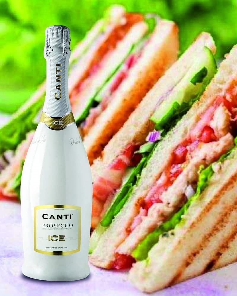 Canti - Sekt D.O.C. ICE, halbtrockener Eiswein, italienische Glera-Traube aus Veneto, knackiger und fruchtiger Geschmack, 1x750 ml (Packung mit 6)