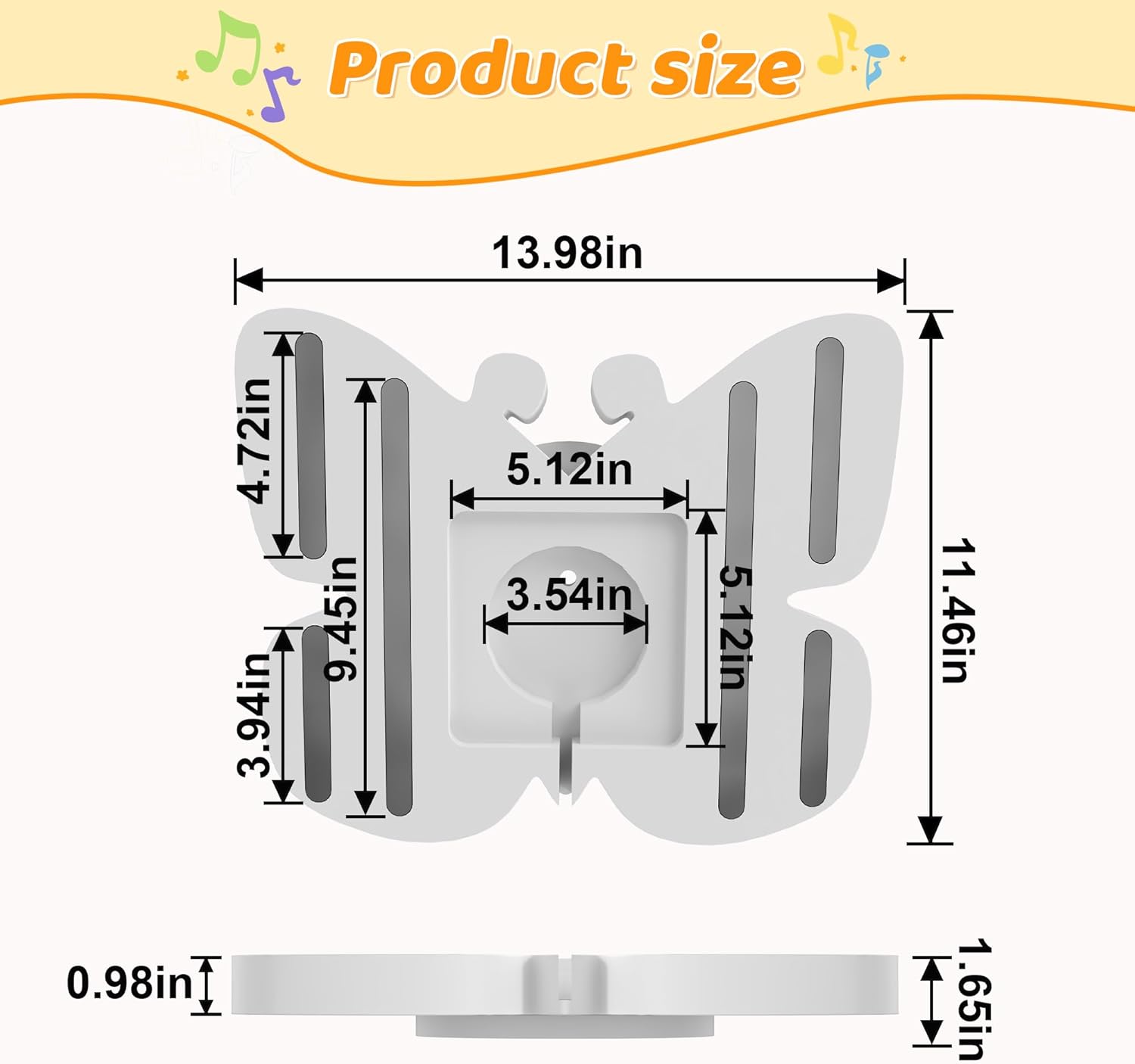 360° Rotating White Butterfly Tonies Shelf - Magnetic Pine Wooden Tonies Shelf for Toniebox, Holds 16-24 Figures, No Installation Required Storage Shelf for Kids' Playroom, Gift for Kids