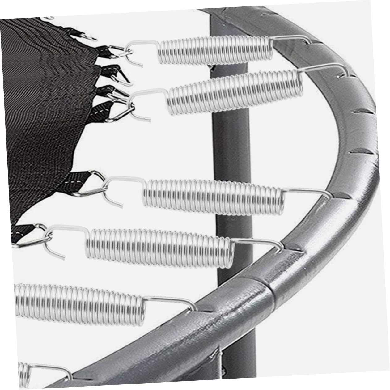 Toddmomy Trampolin Ersatzfedern 10 Stück aus Verzinktem Stahldraht | Silber, mit Sicherheitskappen und Abdeckungen, für Große Outdoor Modelle Sowie Kleiner Trampoline