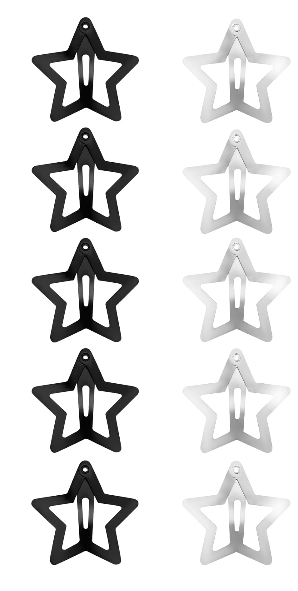 10 pcs Star Shaped Metal Hair Clips Barrettes For Girls Non-Silp Kids Mixed Color Cute Hairpins Hairclips for Thin Thick Fine Hair Gothic Star Hair Accessories Decors 5 silver and 5 multi colour-image-16