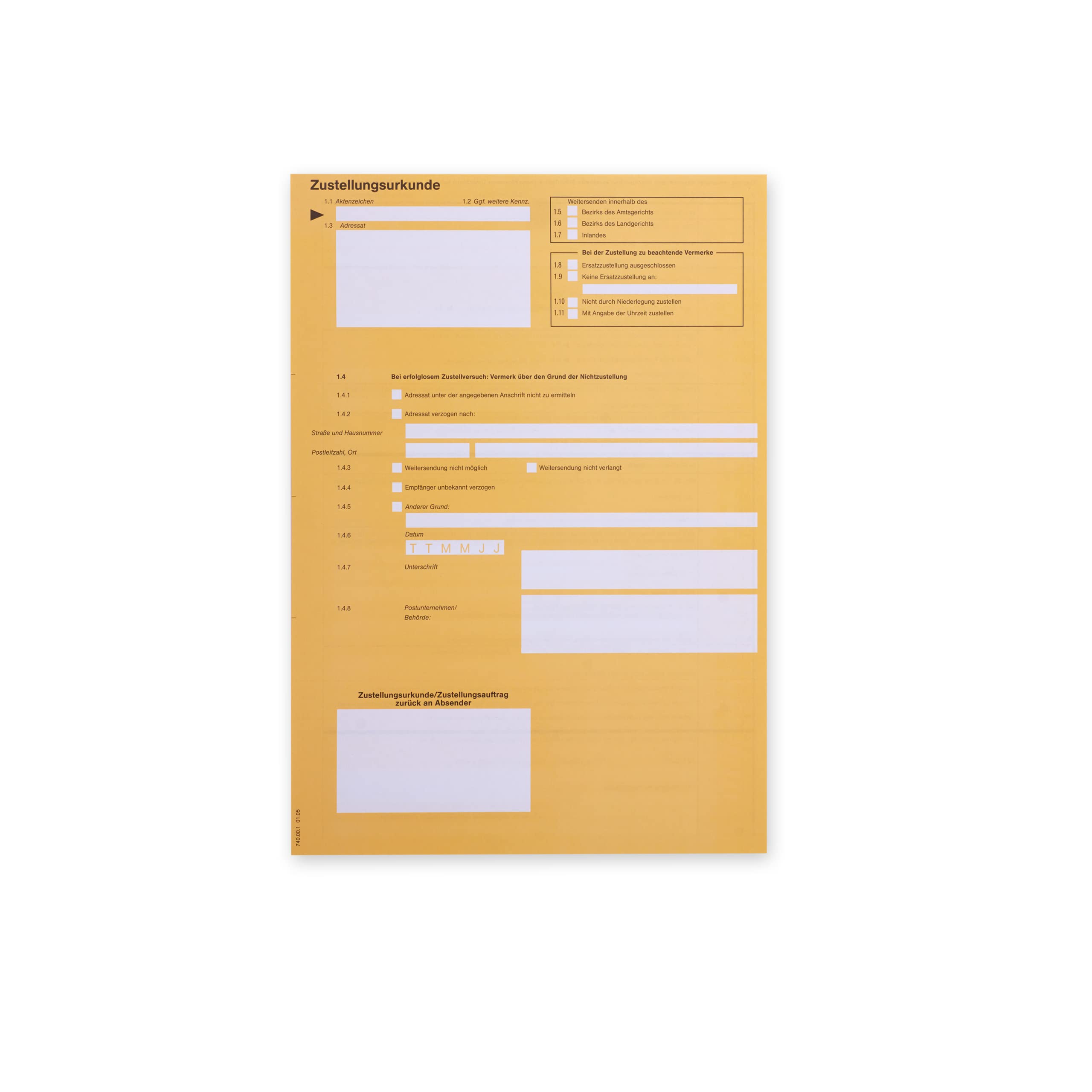 mashpaper Postzustellungsurkunde Postzustellungsauftrag Menge wählbar 100 oder 500 Stück (100 Stck.)