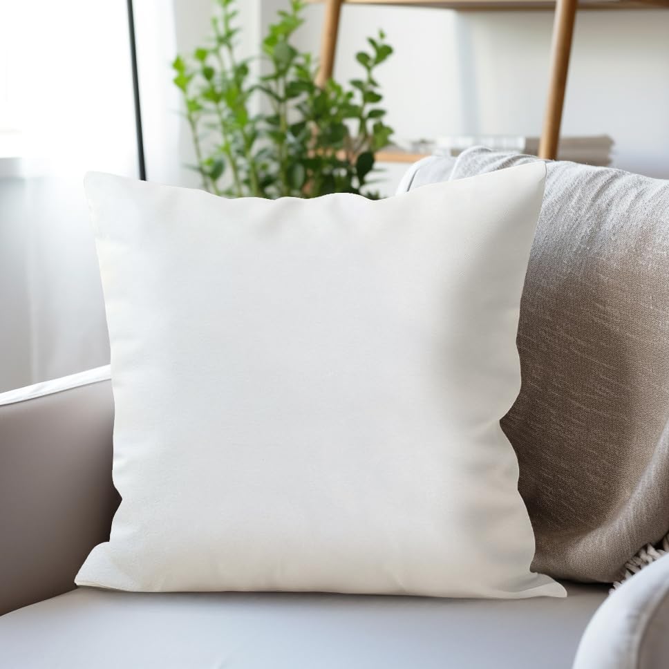 Image of Encasa XO Velvet Throw Pillow Covers 20x20 in (50x50 cm) - White - No Inserts, Pack of 1 Cases | Solid Plain Dyed Soft & Smooth, Square Decorative Cushion Covers for Living & Bedroom