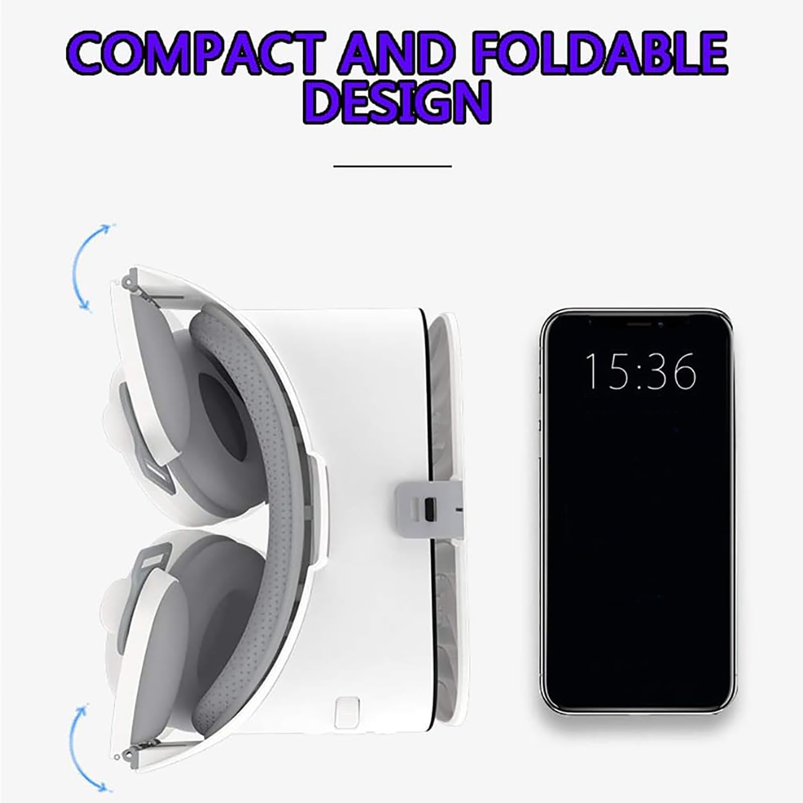 Cuffie per Realtà Virtuale, Occhiali 3D VR con Telecomando Bluetooth, Obiettivo Grande Ad Alta Definizione da 52 Mm per Giochi Mobili, Video E Film, Compatibile con iPhone da 4,7-6,3 Pollici