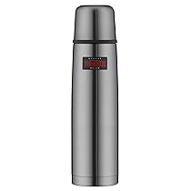 Thermos, Bottiglia termoisolata Leggera e compatta, Acciaio Inox Satinato, Acciaio Inox, Grau, 1 l