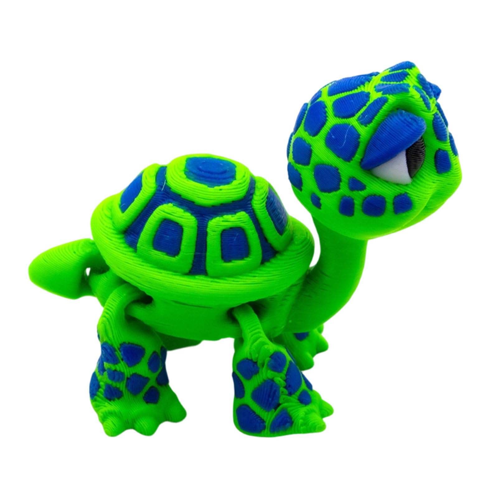 Coolhood Green Blue 3D Printed Turtles Realistic Tortoise Statue,3D Printer Animal With Flexible Articulated Joints Ornament Home Decors Flexible Joint Articulated Turtles Fidgety Toy