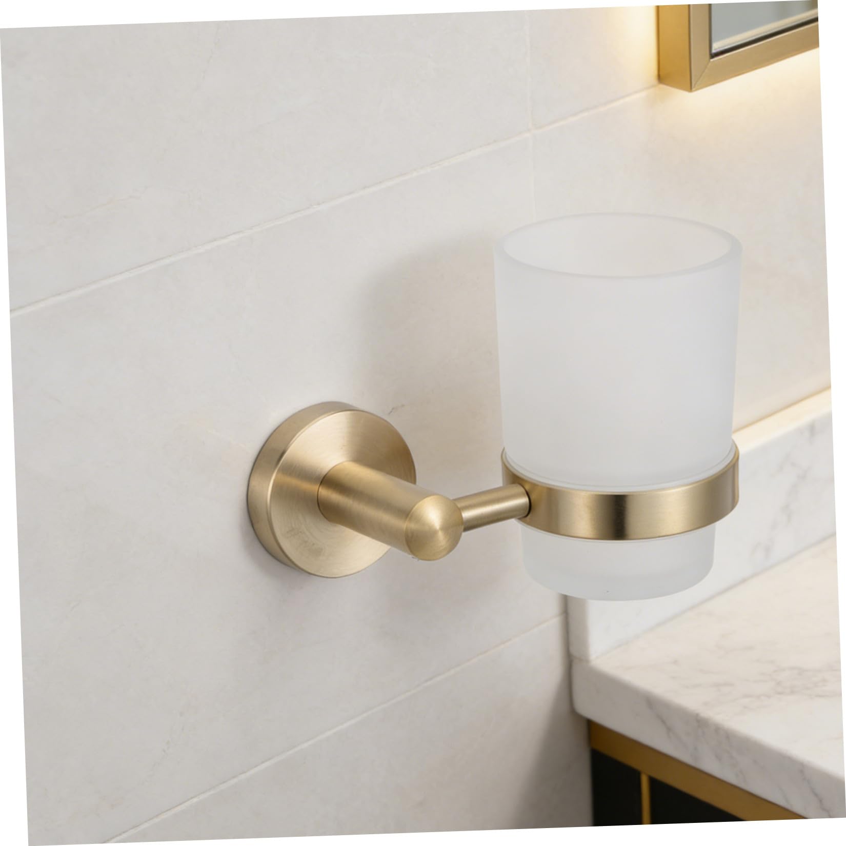 Acero Inoxidable Portacepillos Vaso de Dientes para Pared