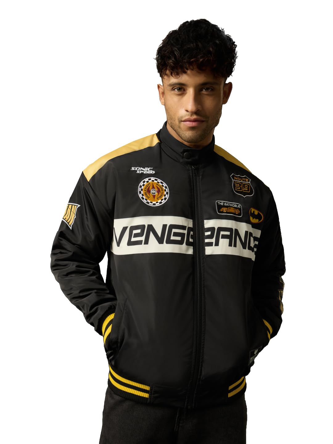 Batman: Vengeance Men and Boys Full Sleeves Mandarin Collar Black Graphic Printed Polyester Regular Fit Lightweight Winter Streetwear Jacket-image-45
