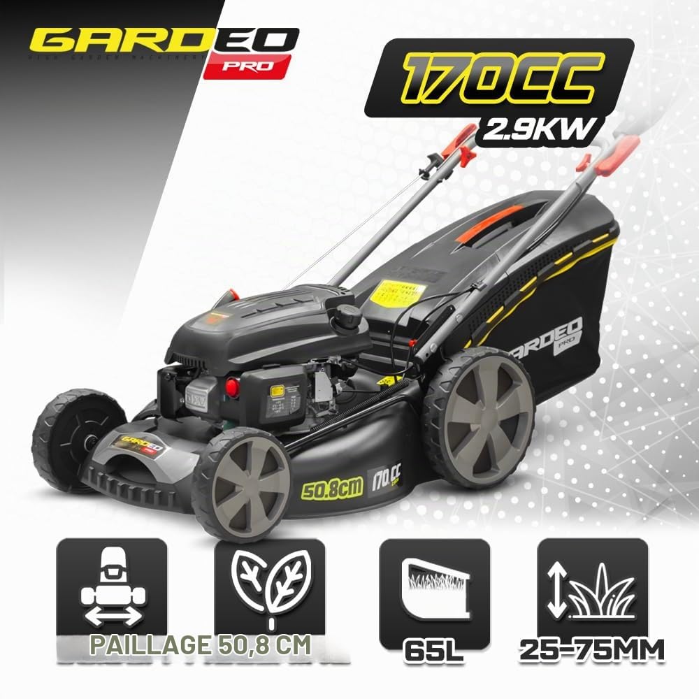 Tondeuse Thermique autotractée 170.1cc - 50.8cm livrée avec 2 Lames + Mulching