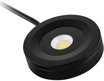LED Cabinet Light,Bathroom Porch Lights,3W COB Dimmable IP65 Waterproof,Surface Mounted Aluminum Ceiling Spot Lights for Display Showcase,Hallway, Closet,Warm White Black Frame