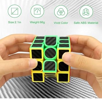 SpeedCubeShop Türkiye Karbon Fiber 3x3x3 Profesyonel Hız Küpü, 6+ Yaş, Zeka Geliştirici Eğitici Oyuncak, Rubik Sabır Küpü