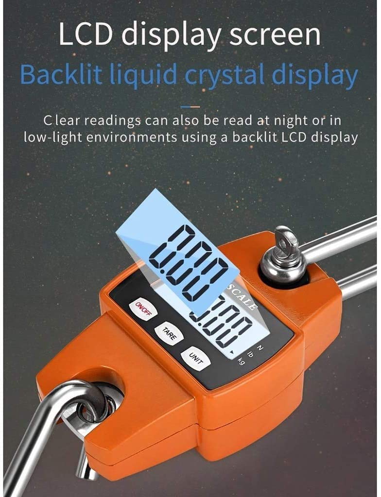 Electronic Weighing Digital Hanging 300kg/0.1kg Industrial Heavy Duty Crane LCD High Accuracy Electronic Crane for Industrial Farm Hunting
