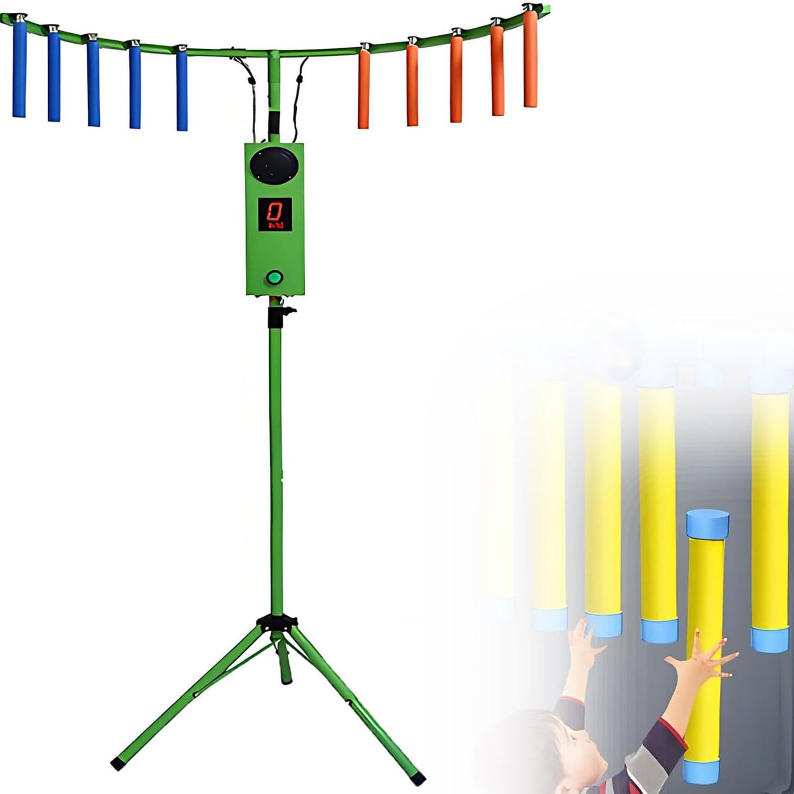 LJCSSD Catching Sticks Game Machine - Hand-eye coordination reflex training game with adjustable speed modes for improved focus and reaction skills Green
