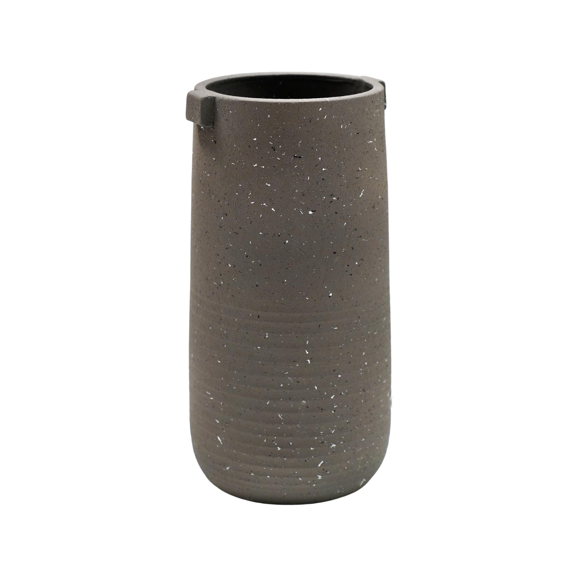 Ivyline Aurora Tall Vase - Grey Terrazzo Handles - H30cm D14cm - Stoneware