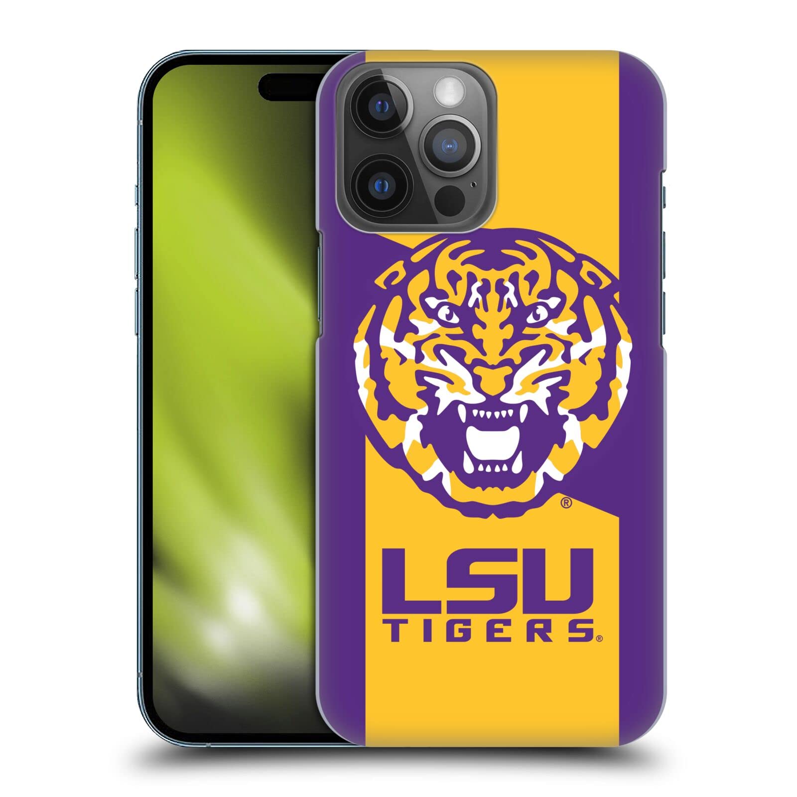Head Case Designs Officially Licensed Louisiana State University LSU Tiger Graphics 1 Hard Back Case Compatible with Apple iPhone 14 Pro Max