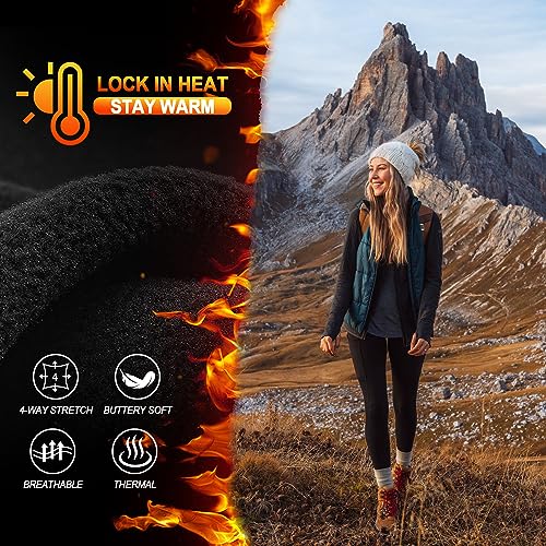 FULLSOFT 4 Pack Fleece Lined Leggings with Pockets for Women High Waisted Thermal Winter Warm Yoga Pants for Workout Running3