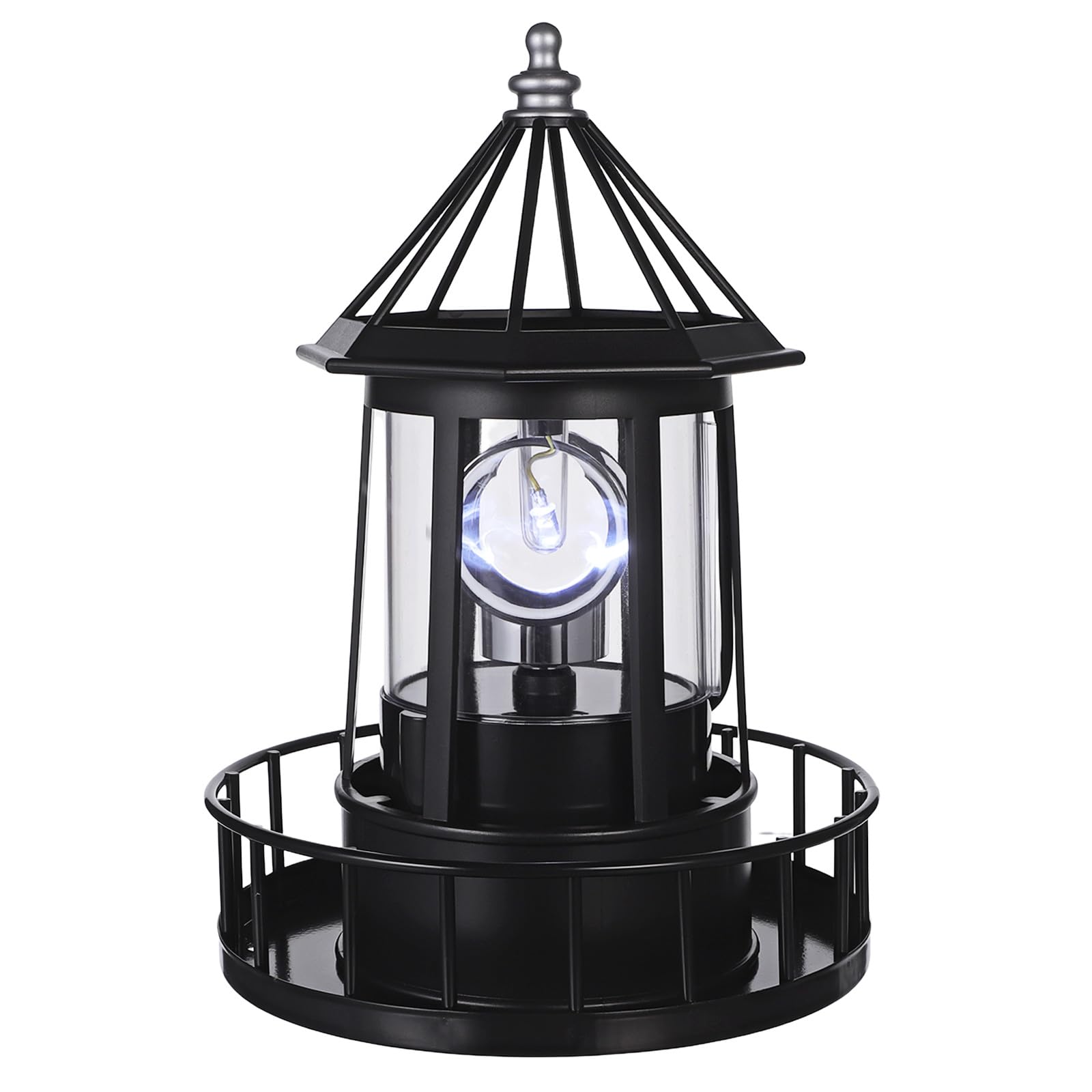 Lampada Solare Rotante LED per Giardino Esterno Decorativo Nero