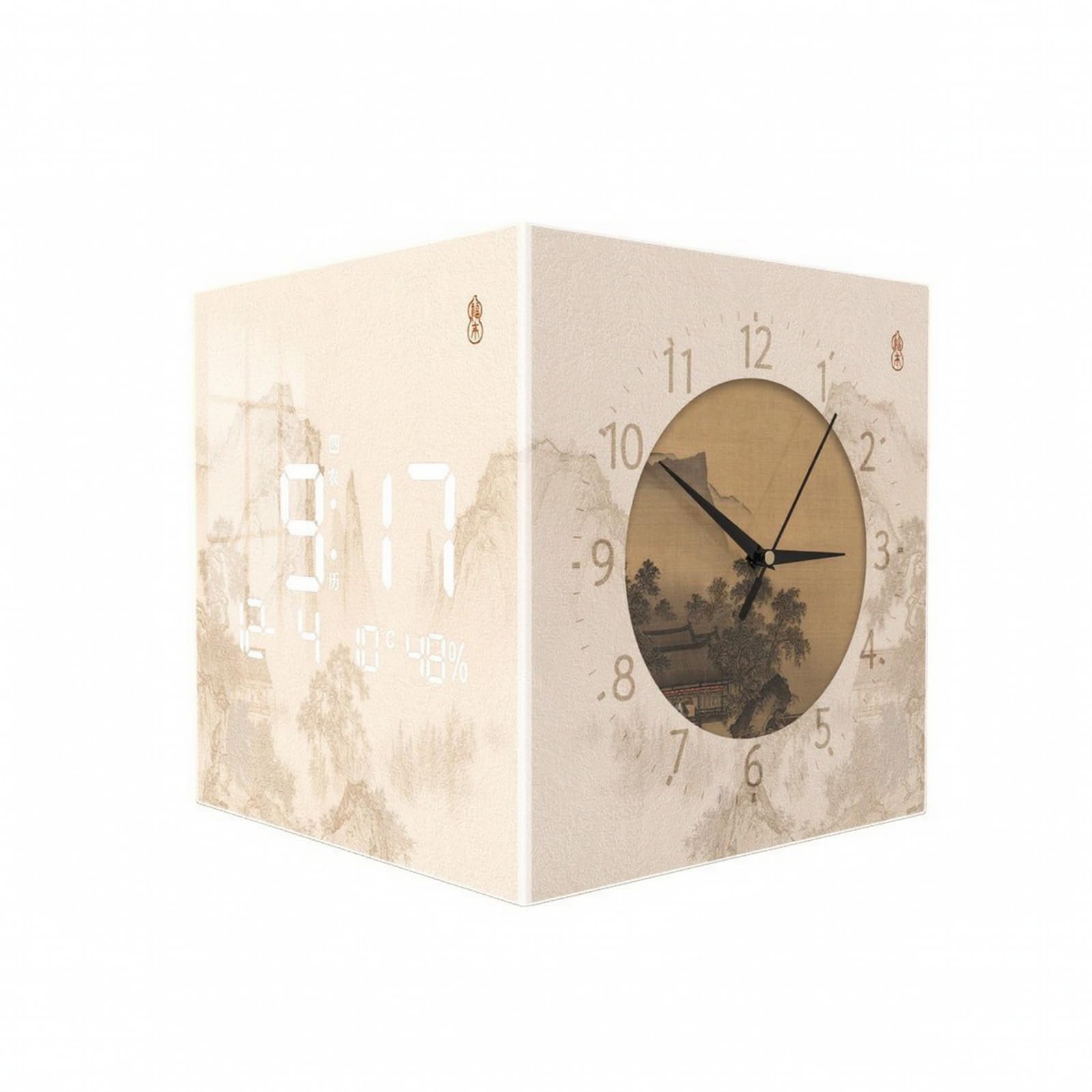 Orologio con Display LED Moderno | Qurante in Acrilico Trasparente, Orologio da Angolo a Doppia Faccia, Decorativo, per Soggiorno, 30CM, Stile B