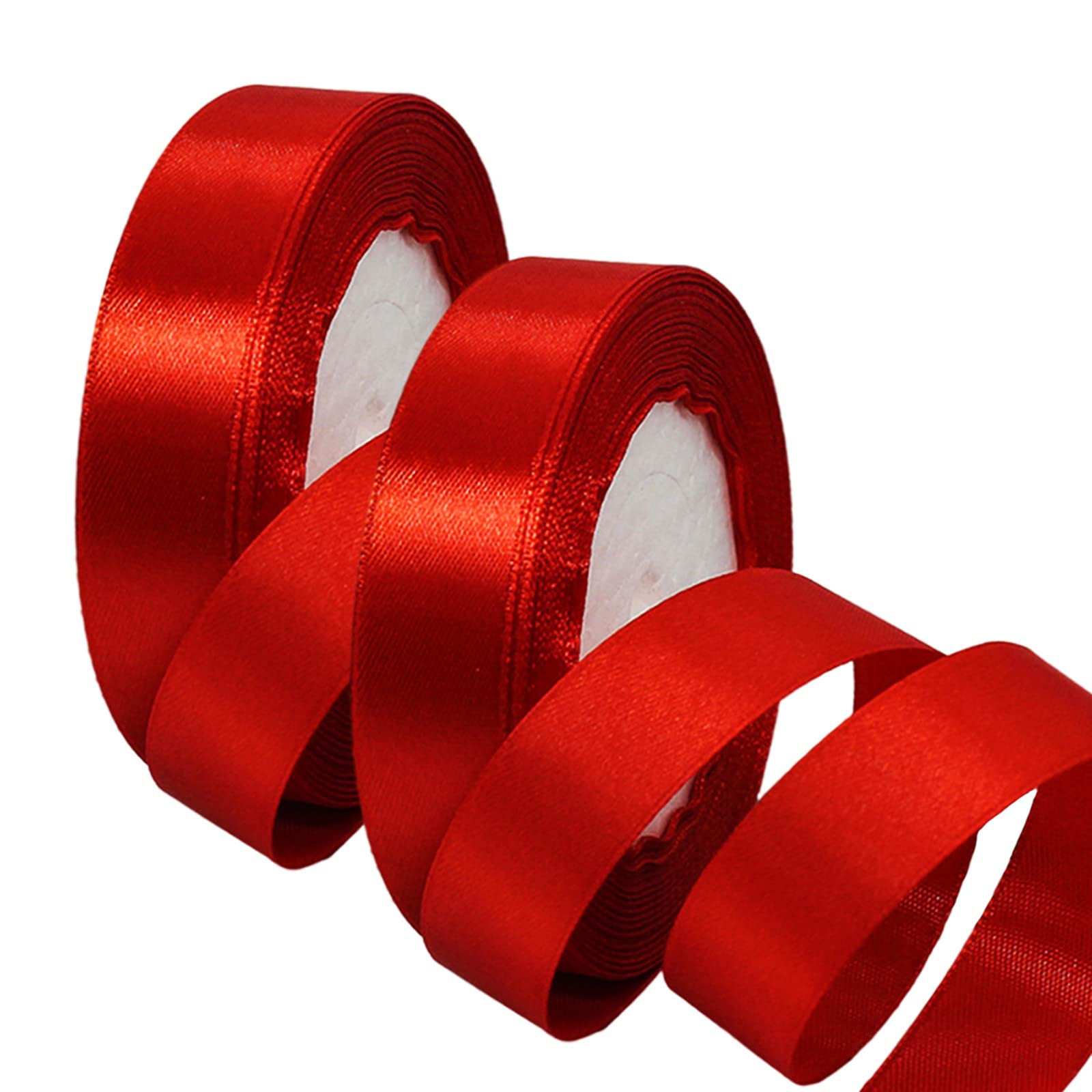 50mm Wide White Ribbon Thick Wedding Car Ribbon 22m, 2 inch Thick White Satin Ribbon for Gift Wrapping Wedding Car Christmas Birthday Cake Hair Bow Florist Bouquet Crafts Decorations — view 185