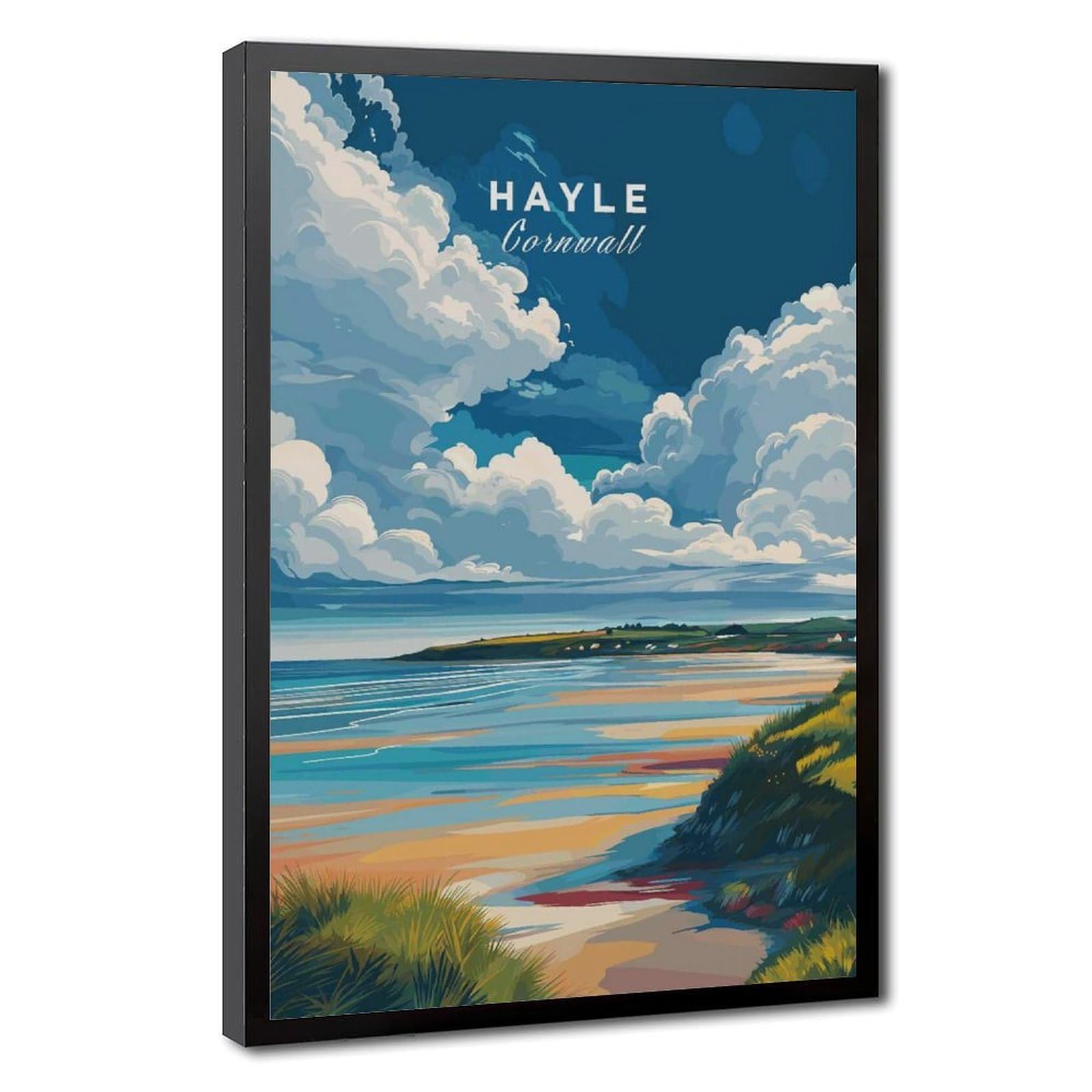 Bareronor Hayle Ocean Canvas Poster Bedroom Decor Landscape Office Room Decor Gift 24" L X 36" W