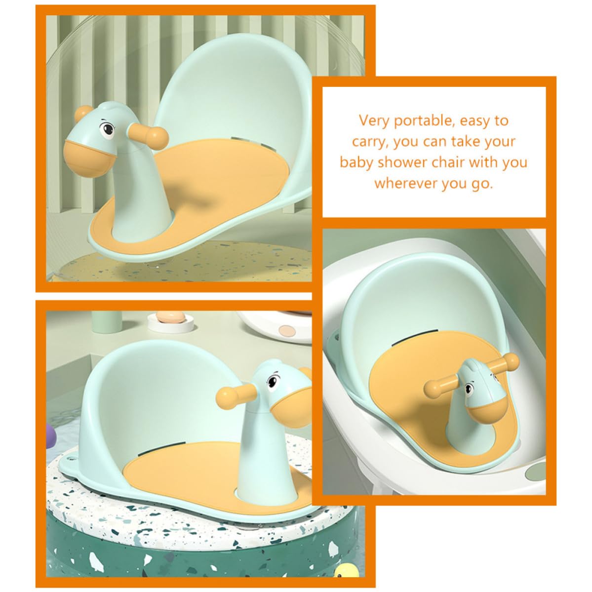 Asiento de Baño para Bebés y Niños Pequeños Agujeros de Drenaje y Soporte Columna Fabricado en Pp, Diseño Antideslizante Adecuado Baño