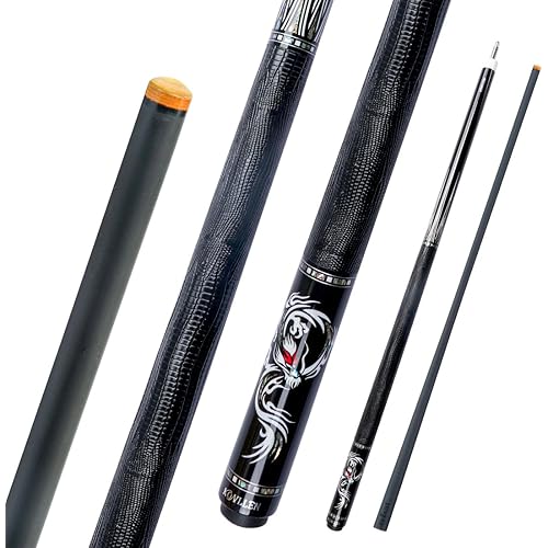 KONLLEN Carbon Fiber Pool Cue Stick Low Deflection Hand-Made Inlay Billiard Cue Ultra-Smooth Professional Feeling Billiard Pool Cue Sticks for Adults