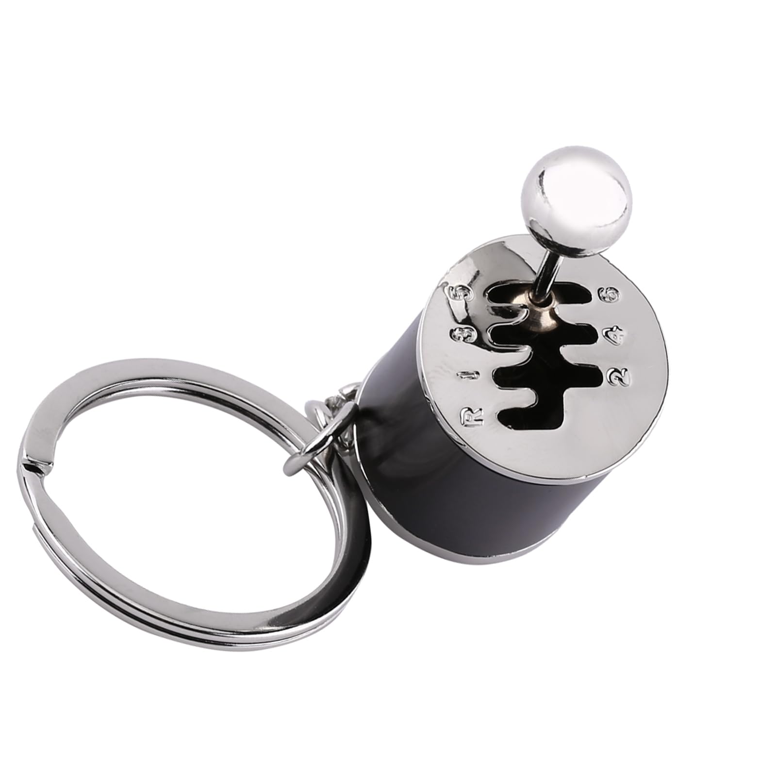 Manual Gear Shifter Keychain Functional Metal Car Accessory with Moving Stick 6 Speed Knob Keyring for Automotive Enthusiasts and Gifts