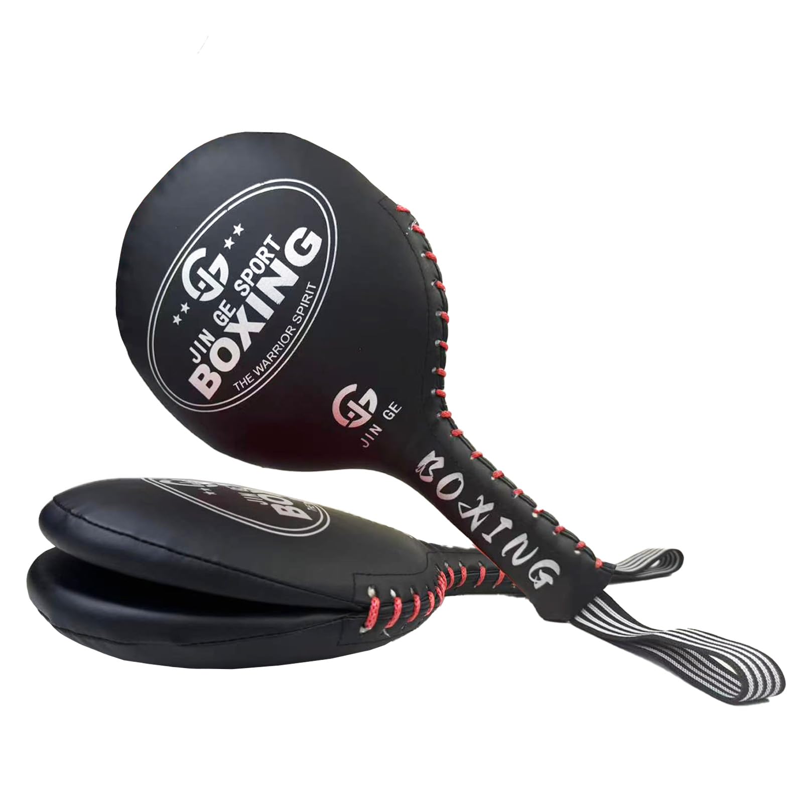 Double-Panel Boxing Paddles,Louder Impact Sound, Punching Pads for Boxing & MMA Training，Red/Black, 2 Pack (Black)