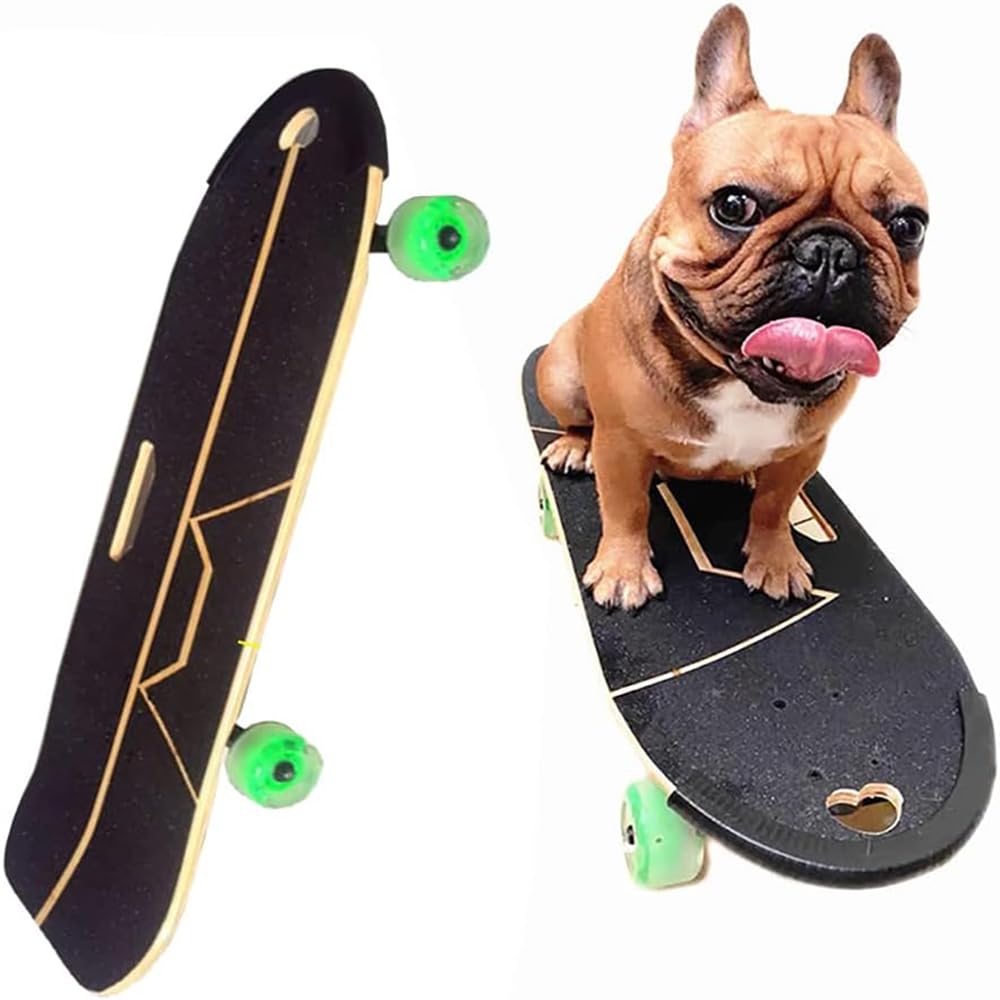 Pet Surfing Skateboard Dog Skateboard with surf Rack Bamboo and Wood pet Dog Special Scooter Colorful PU Wheel