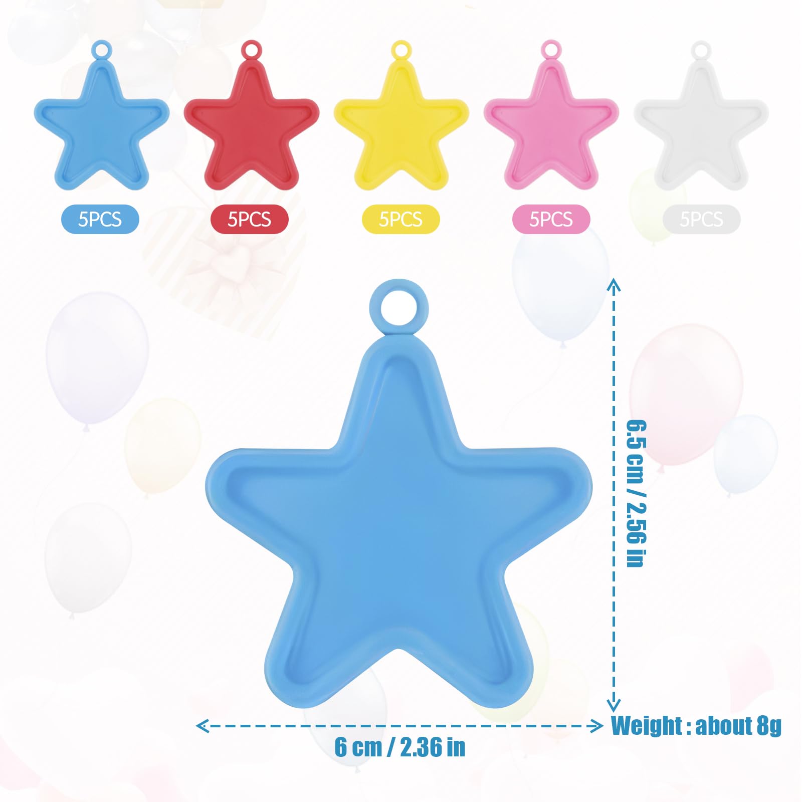 Helium Balloon Weights, 25 Pieces Balloon Weights, Colorful Plastic Balloon Weight for Helium Balloons Parties, Celebrations Decoration - Image 4