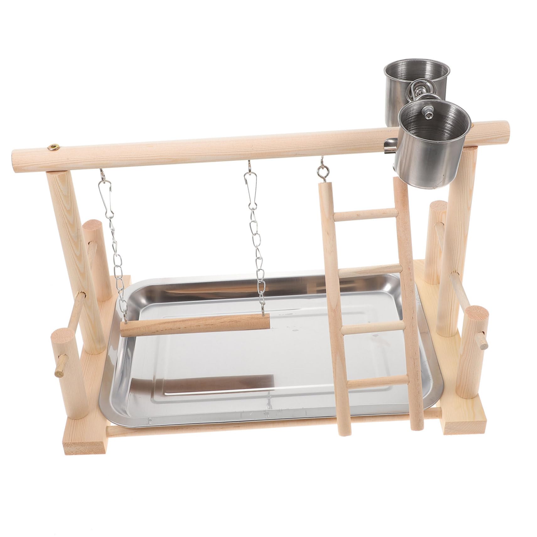 Sosoport 1set Stand Da Gioco Per Uccelli Legno Palestra Per Pappagalli Esercizio e Divertimento Per Parrocchetti Cocker Spaniel e Altri Uccelli Facile Da Pulire e Naturale Attività