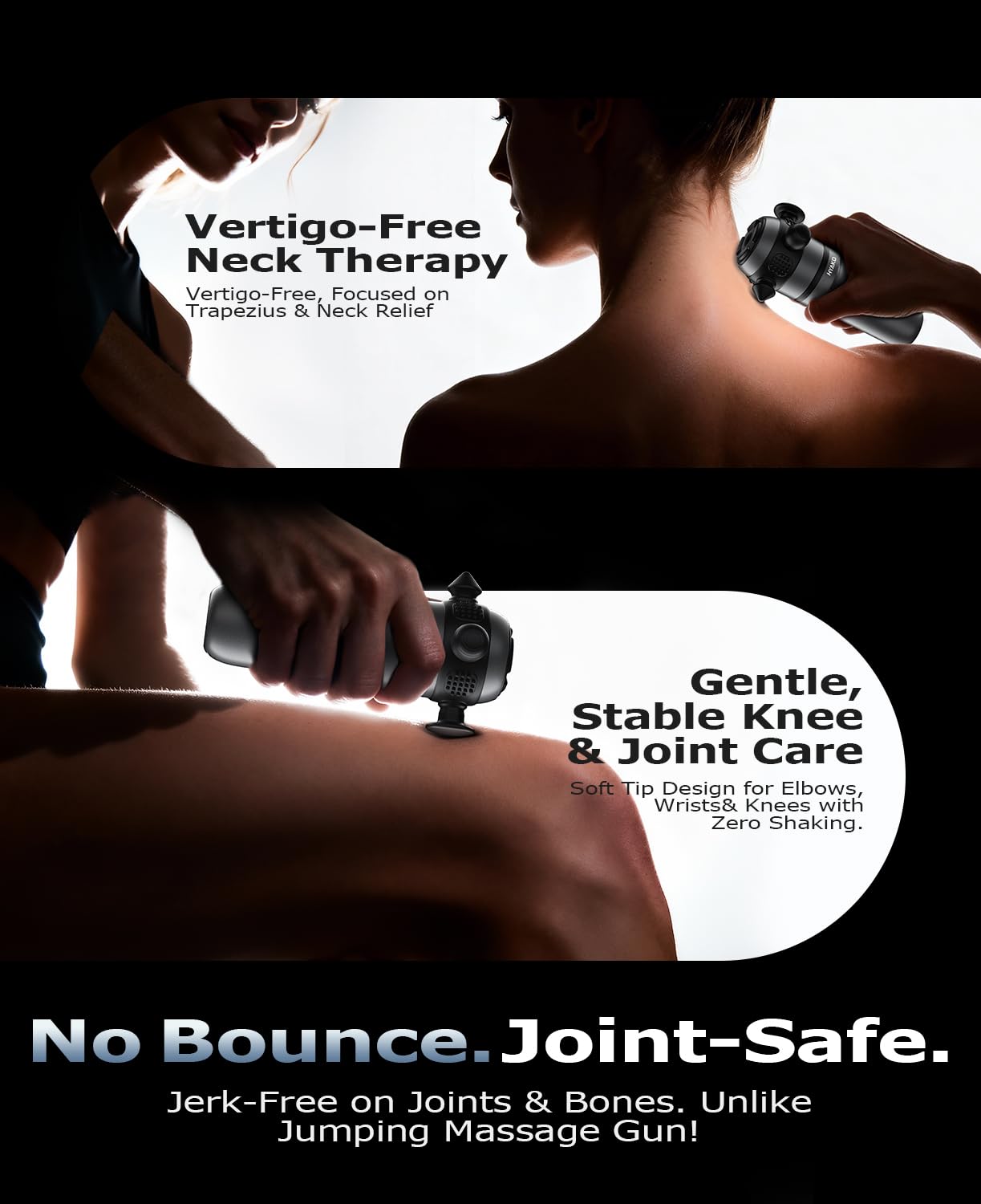 HYAKO Mini Pistola masaje 9 cabezales y 4 niveles丨de Portátily Silenciosa | masajeador cervical y espalda profundo丨pistola masaje muscular Ideal para viajes y usodiario | Regalo unisex