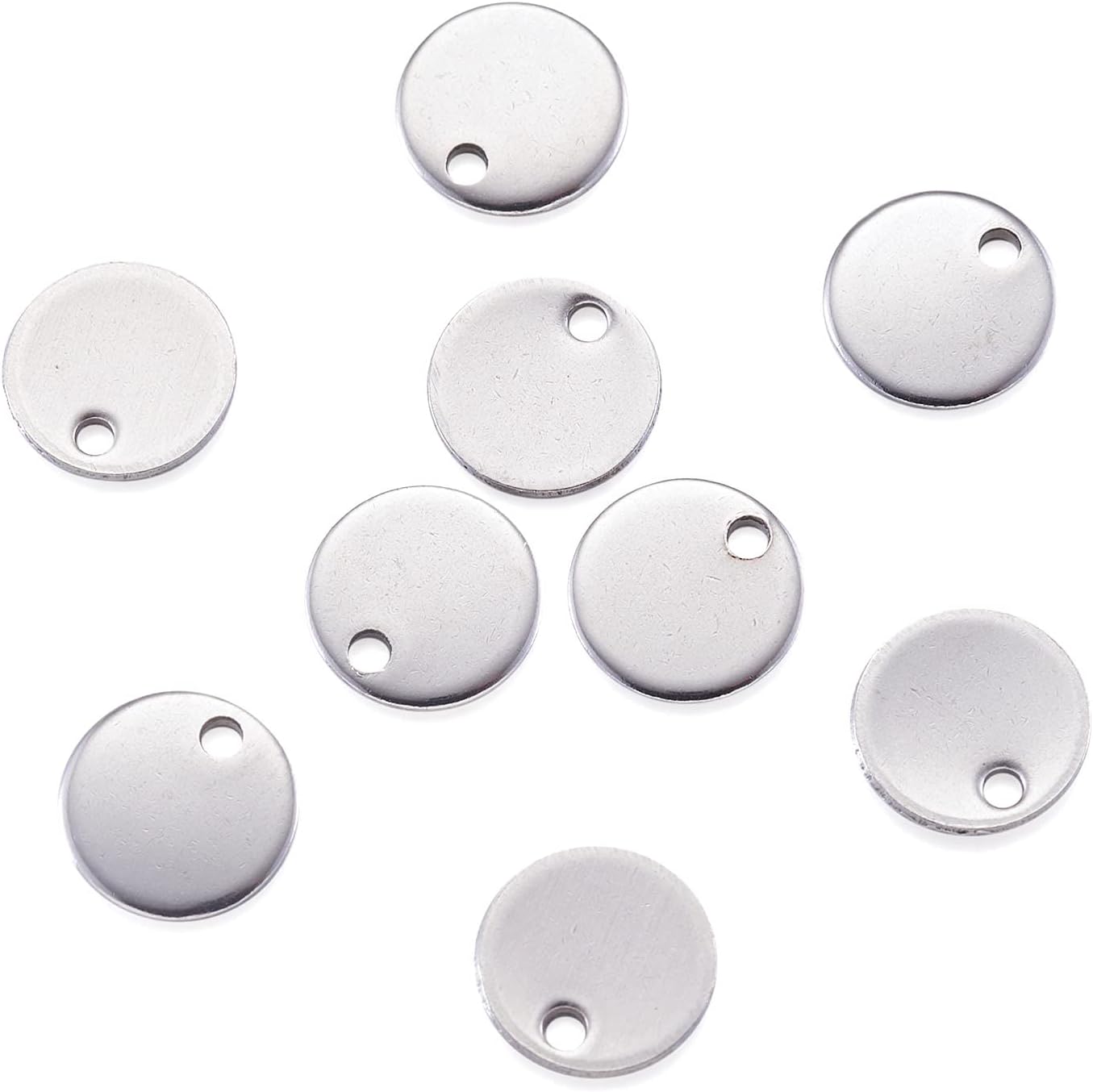 PandaHall 200pcs Stainless Steel Blank Stamping Tag Pendants 10mm Flat Round Charm Pendants for DIY Jewelry Making - Image 3