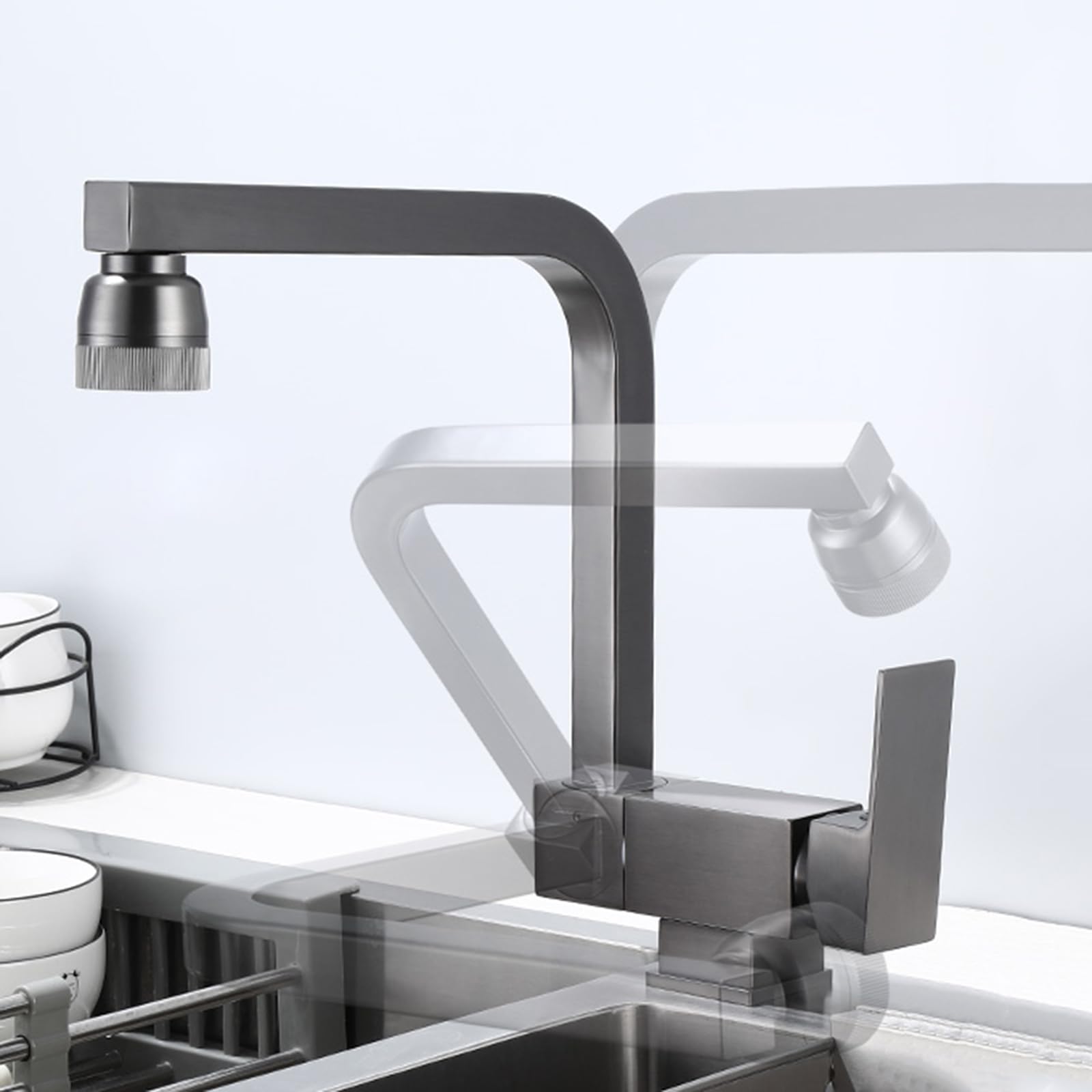 Robinet de cuisine pliable pour fenêtre bloquée solution mitigeur rotatif 180