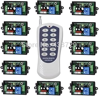 RF Wireless Remote Control Light Switch 220v Power Switch System Receiver 12 CH Transmitter 12CH 10A Light Lamp LED SMD ON Off - (Size: 315Mhz)