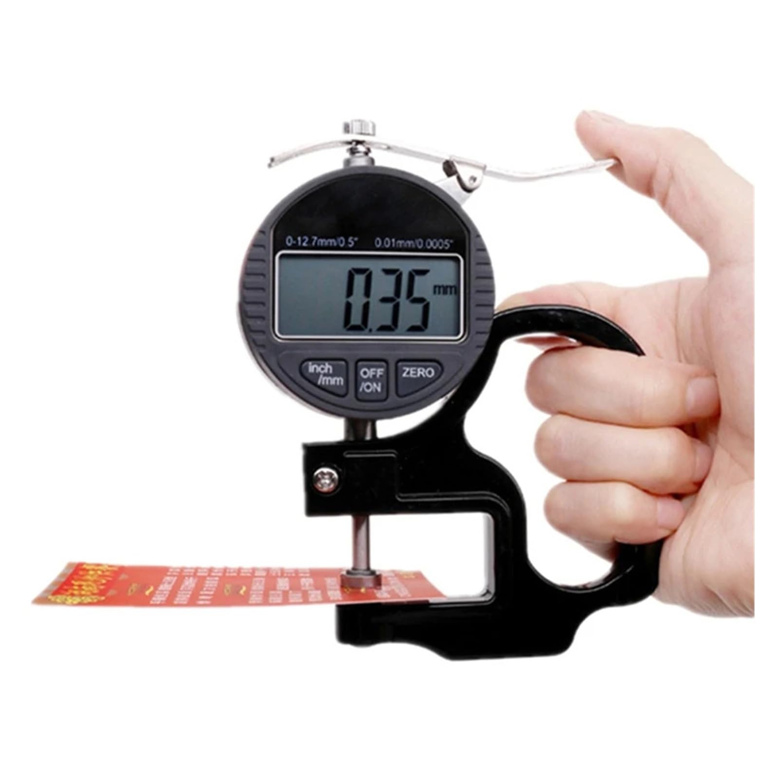 Medidor de espesor digital de 0-12,7 mm y 0,01 mm, micrómetro LCD portátil, comprobador de micras con instrumento de medición Alta Sensibilidad(0.01 mm)
