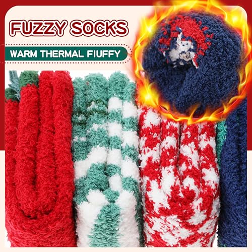 Image of ProEtrade Fuzzy Socks for Women Teen Girls Fluffy Christmas Cozy Slipper Cabin Soft Winter Warm Fleece Socks