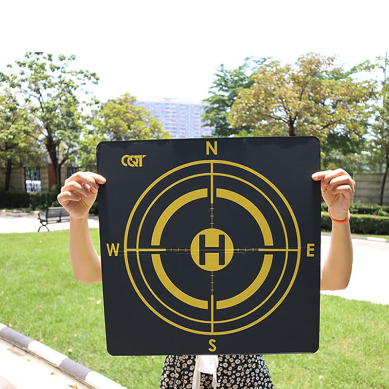 Drone Landing Pad Weighted, Double-Faced (Yellow & Black) Waterproof Portable Fast-Foldable Helipad for DJI FPV Mavic 2 /Mini SE