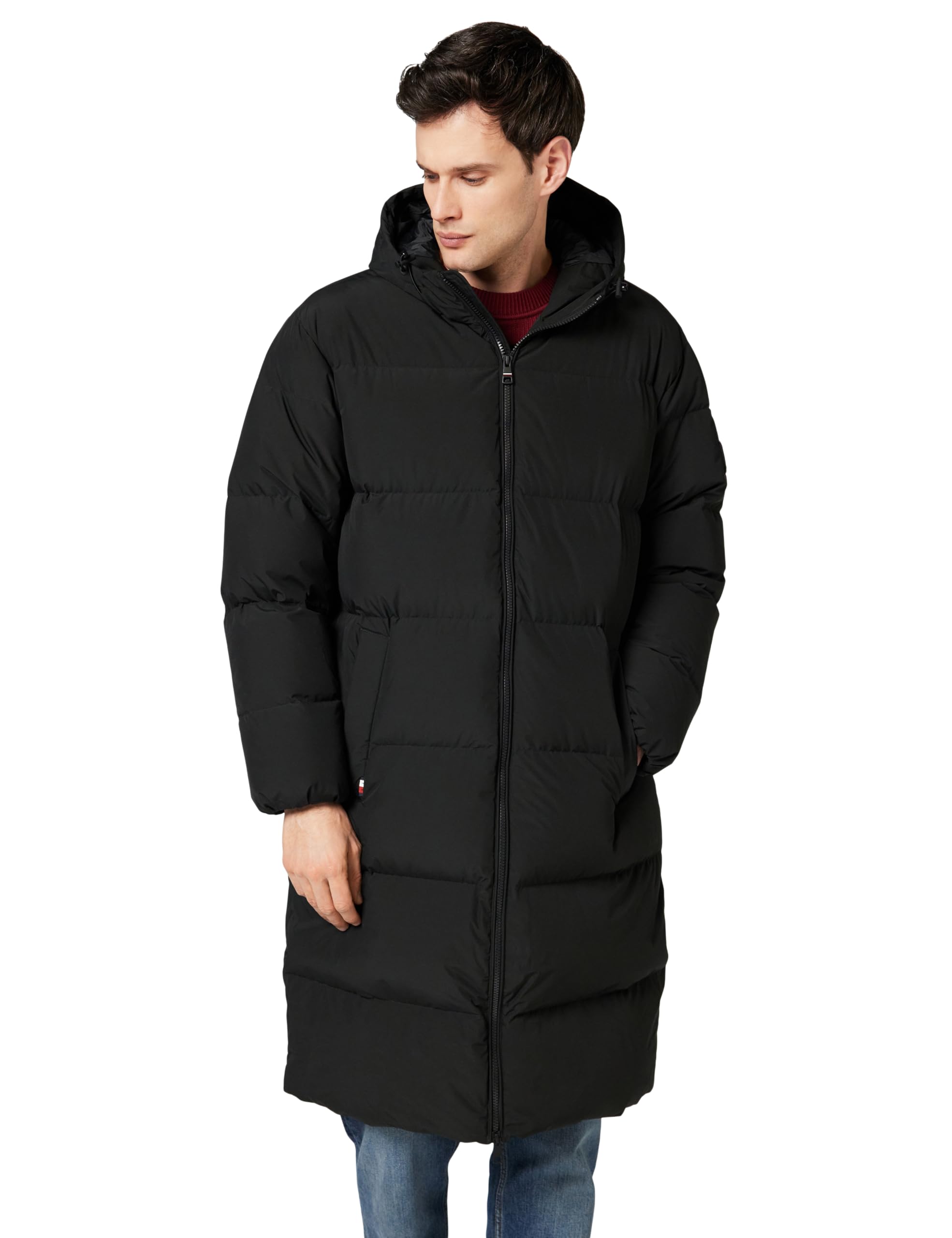 Tommy Hilfiger Men’s Down Quilted Parka, Black (Black), M