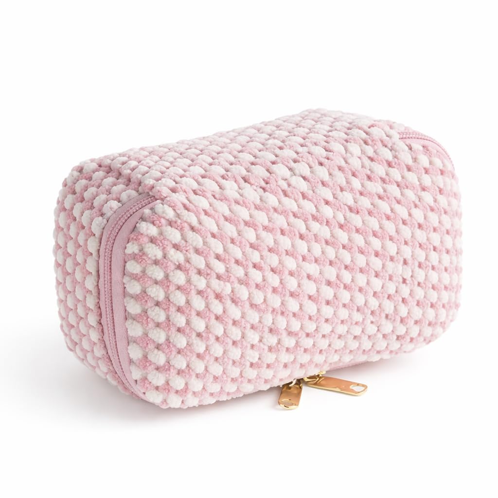 Coudrouy Textured Cosmetic Pouch Set – Travel Makeup Bags with Zipper | Vanity, Toiletry & Organizer Pouches (Cosmetic Bag Medium)-image-12