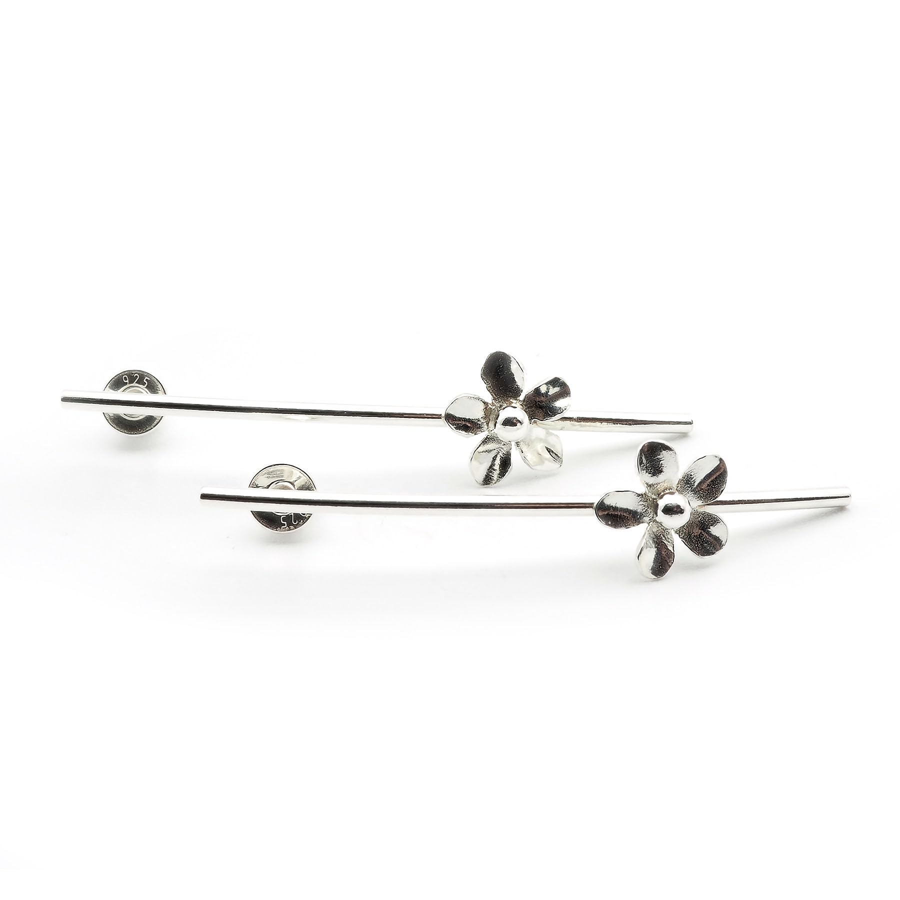 Pendientes Flor en Plata 925