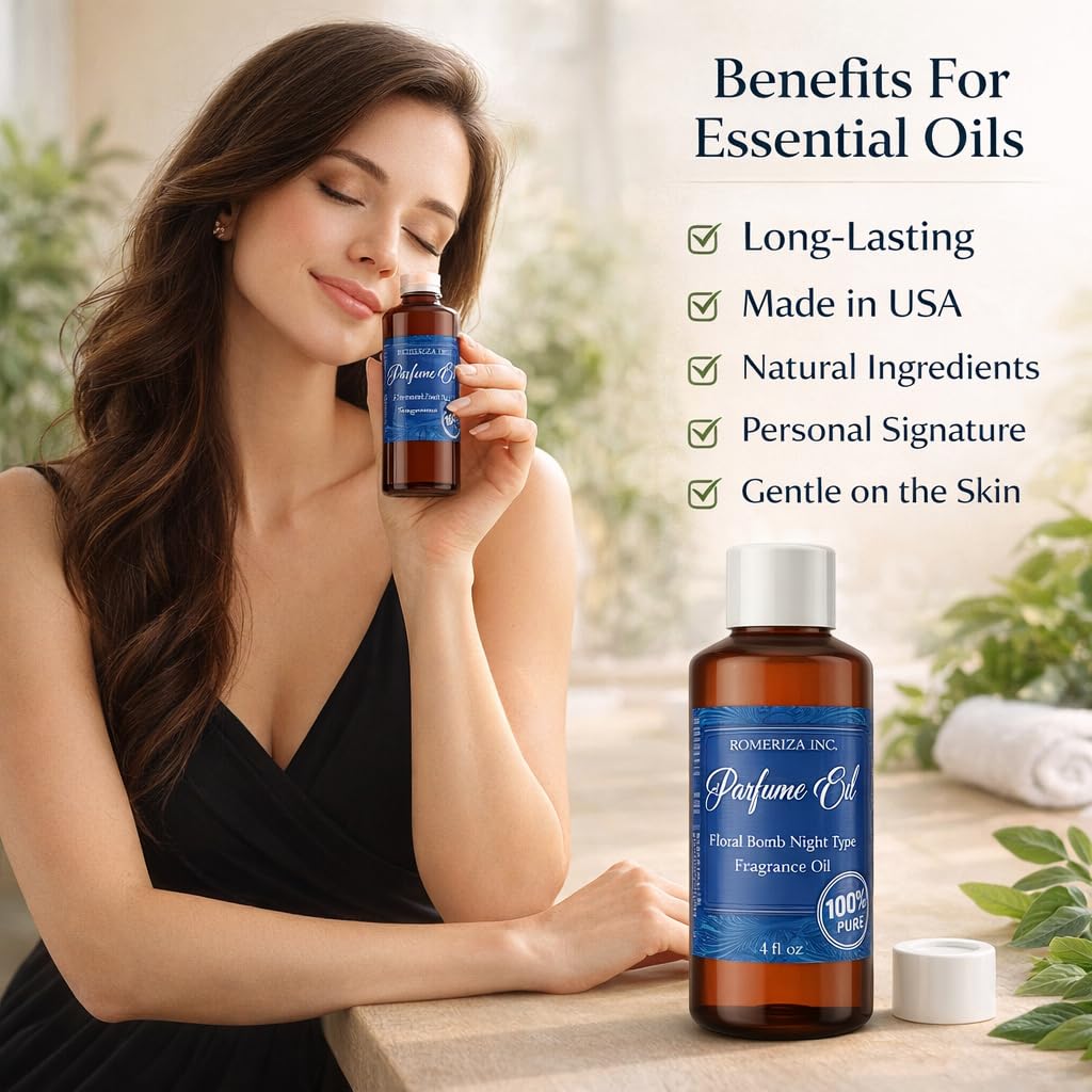 8 Fl Oz Floral Bomb Night Our Interpretation Scented Essential Fragrance Body Oil For Men – Pure & Natural Fragrance Oil, Ideal For Daily Wear, Home & Best For Gifts