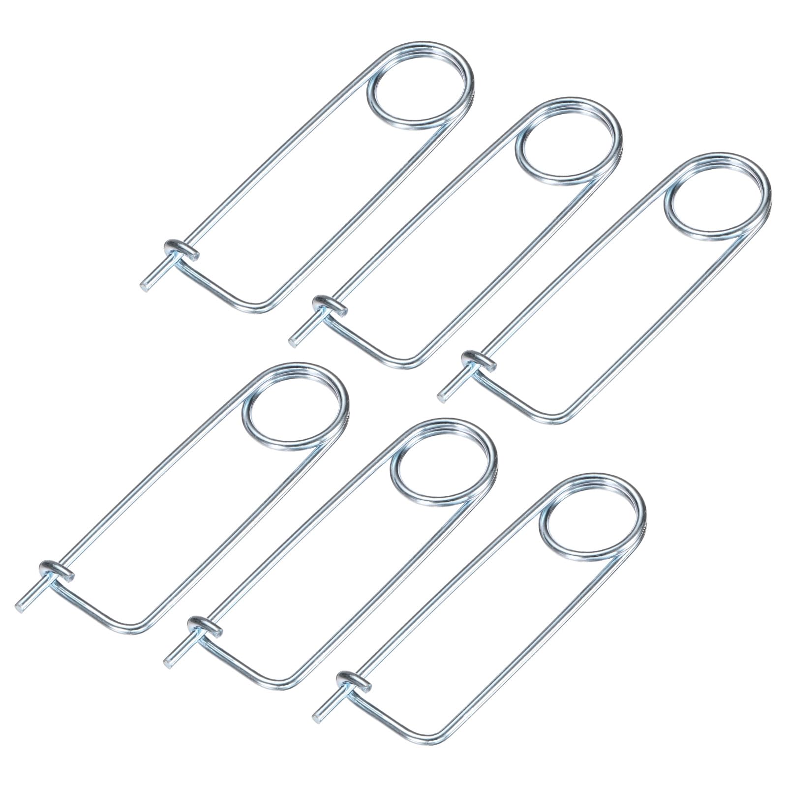 M METERXITY 6-Pack Brooch Shape Cotter Safety Pin, 3x63mm Spring Steel Pins Quick Lock Brooch Fastener for Garden/Lawn/Farm Hook, Heavy Retainer Clips