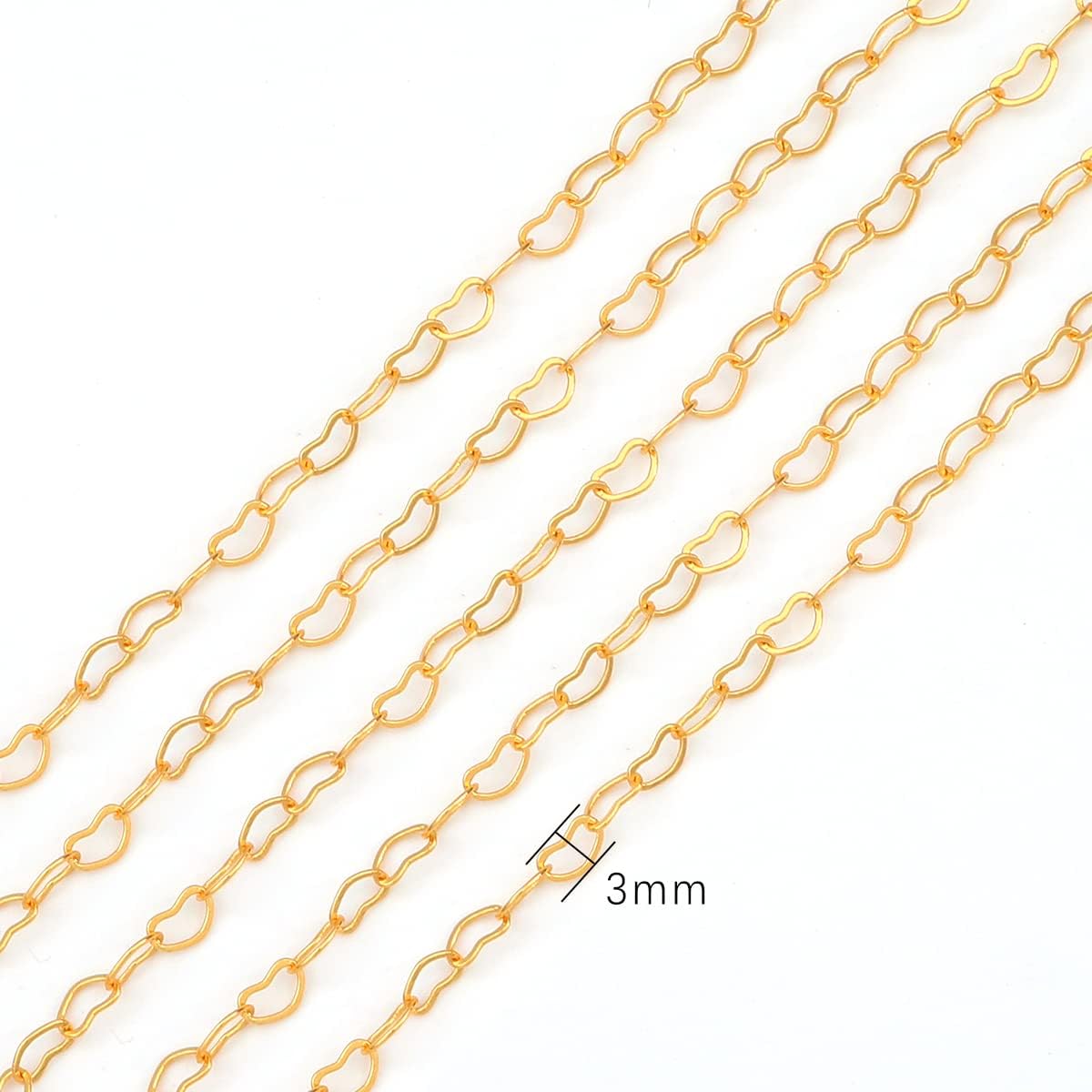 18K Gold Plated Heart O Chains 3.0mm 2 Meters for Jewelry Making Findings - Image 2