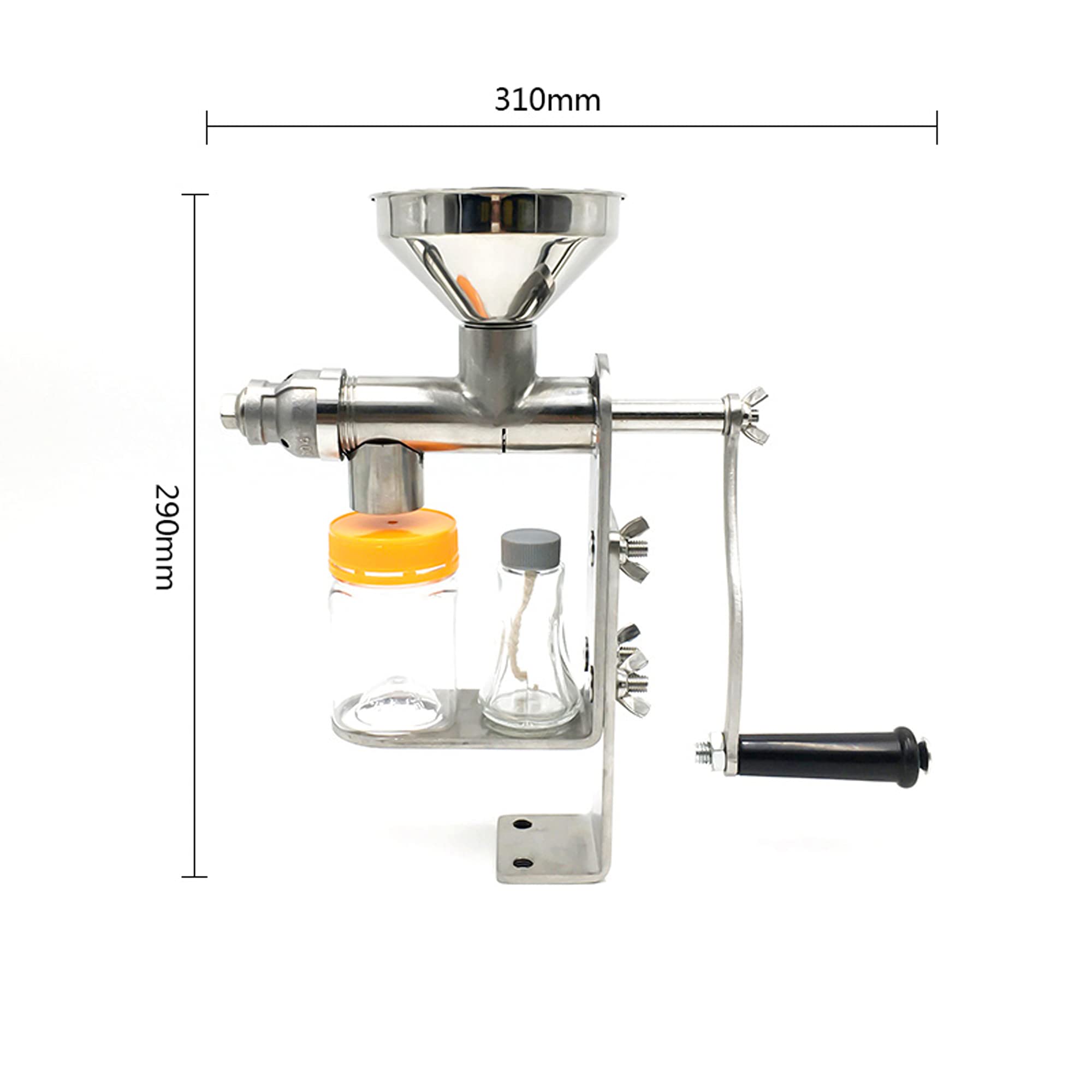 DYTWXG Kommerzielle Ölpresse, manuelle Ölpresse, Handpresse, Ölpresse, Edelstahl-Ölpresse, für Nüsse, Walnüsse, Leinsamen, Mandeln, Raps, Sesam, 29 x 31 cm